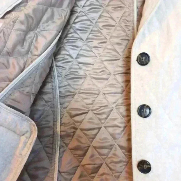 Talbots Oatmeal Quiet Luxury wool quilted lined  blazer. Size 10 - Picture 5 of 13